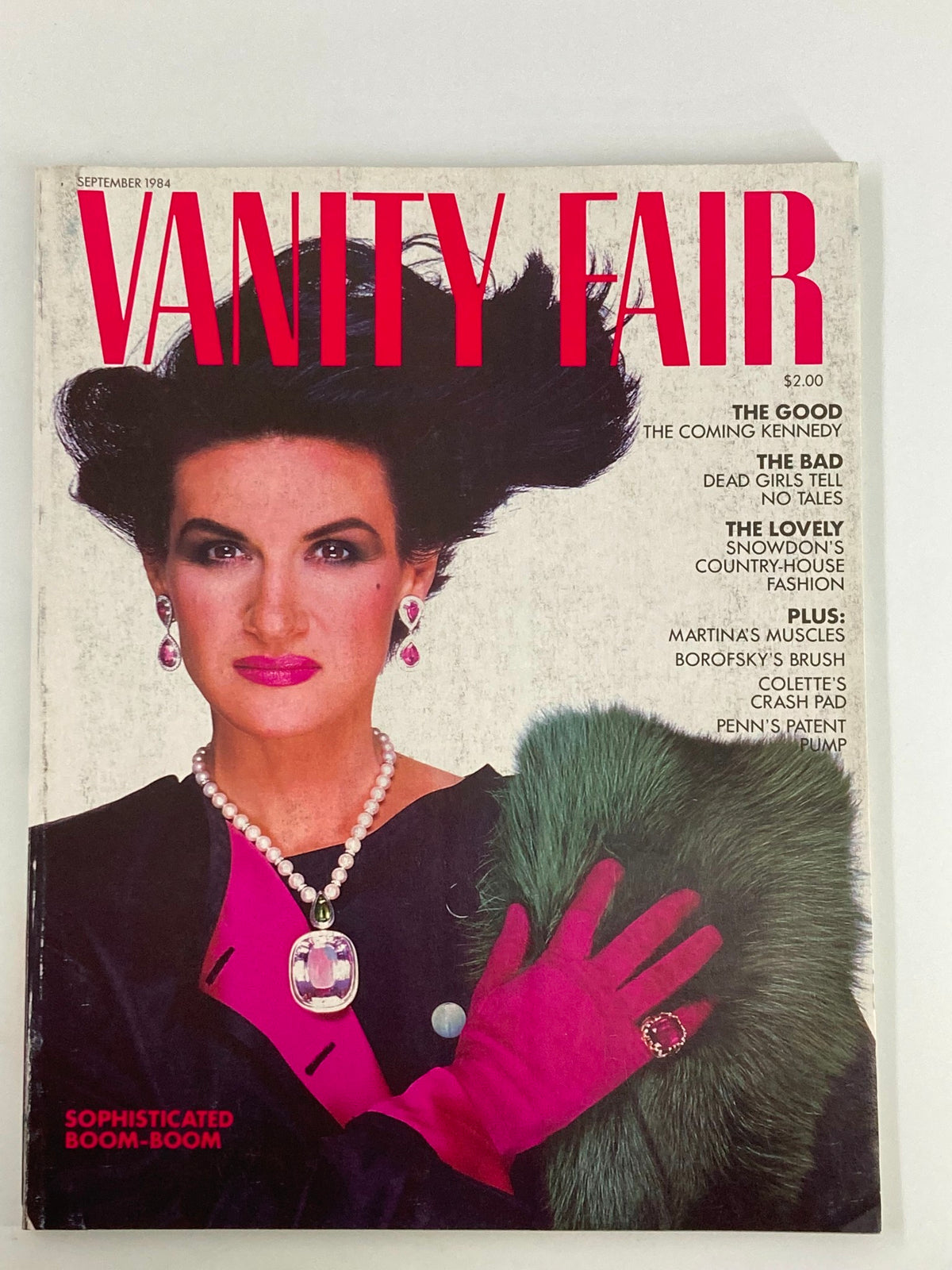 Cover of Vanity Fair Magazine, September 1984, featuring 'The Good The Coming Kennedy,' no label