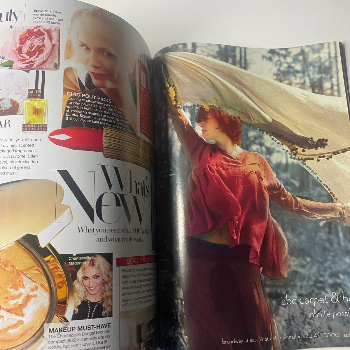 Feature spread in Harper's Bazaar Magazine November 2008 showcasing chic beauty trends and exclusive new products in fashion, emphasizing the magazine's editorial style.