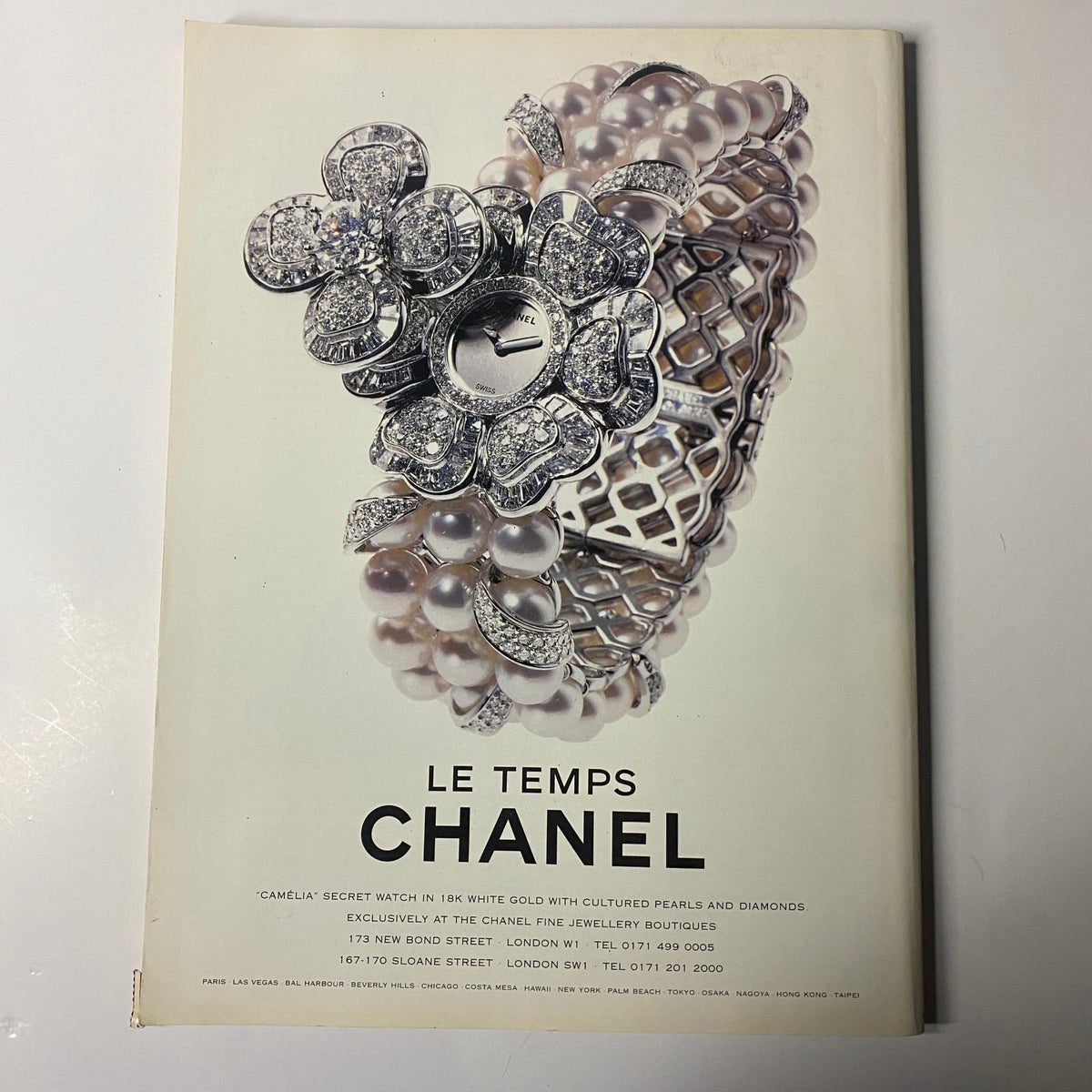 Harpers & Queen British Magazine May 1999 advertisement for Chanel featuring a luxurious jewelry design, highlighting high fashion aesthetics.