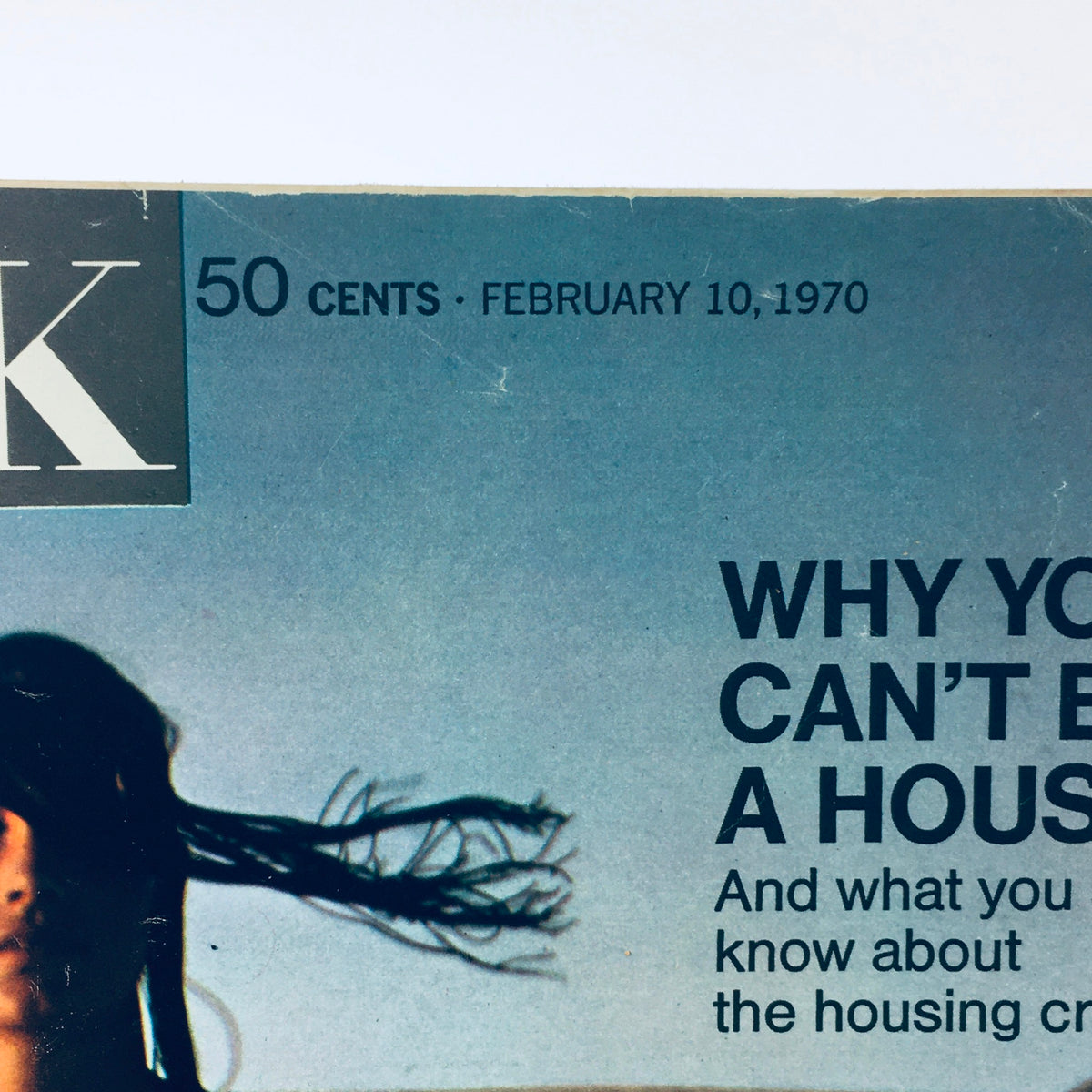 Cover of vintage Look Magazine February 10, 1970 with a headline about housing, featuring a model with flowing hair.