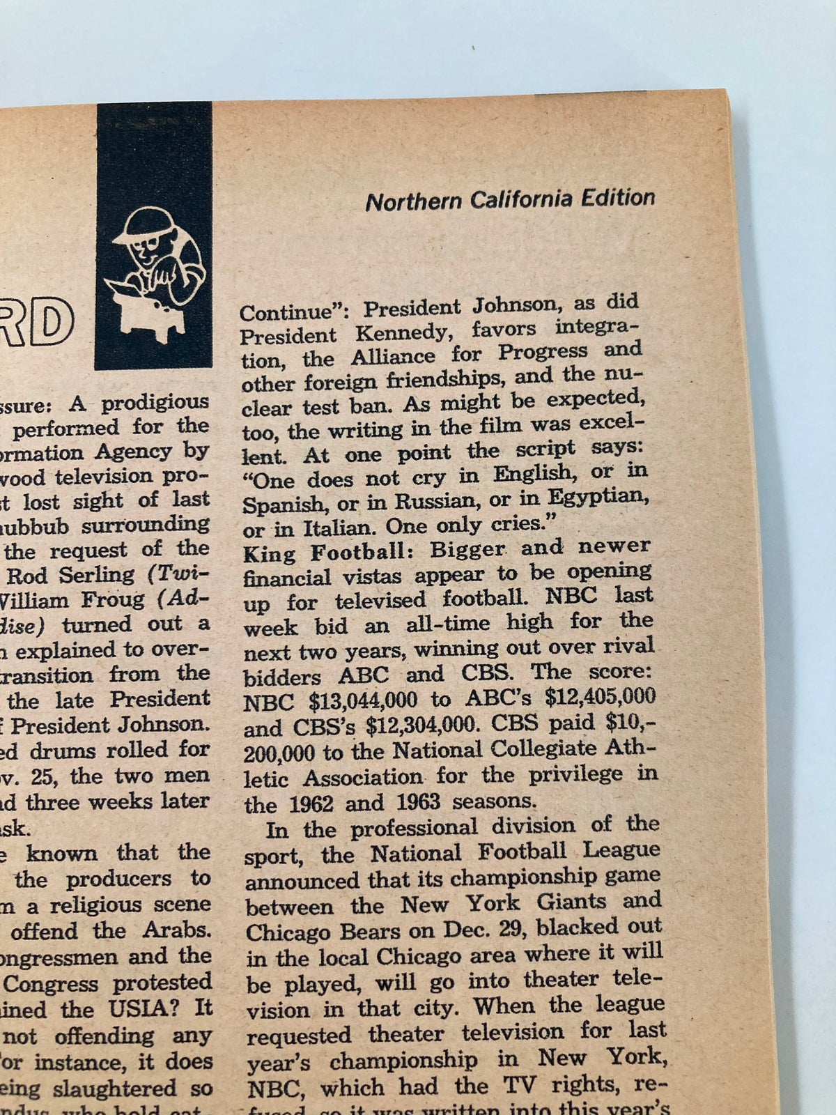 Northern California Edition page from TV Guide Magazine December 28 1963, showcasing insights into the TV industry and programming relevant to the time, including features on Patty Duke.