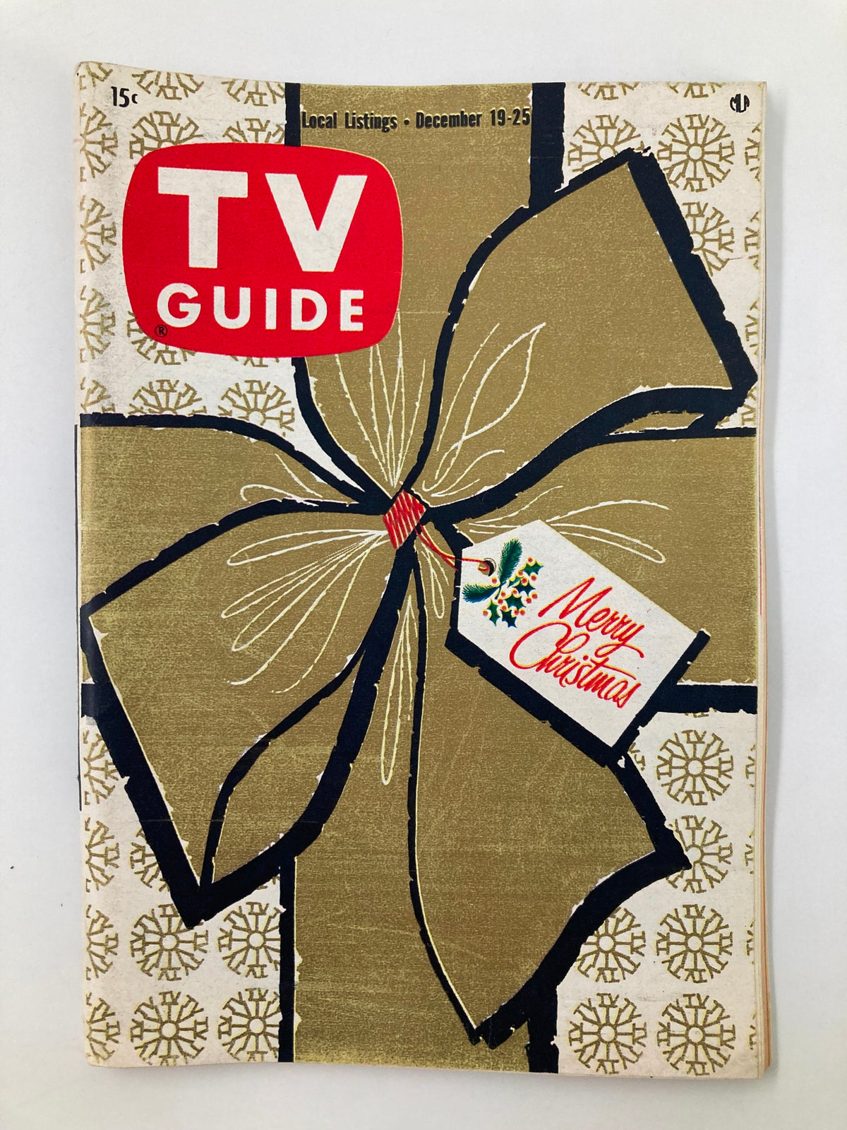 Cover of TV Guide Magazine December 19 1959 featuring a festive design with a Christmas bow and the title 'Merry Christmas Northern California Edition'.
