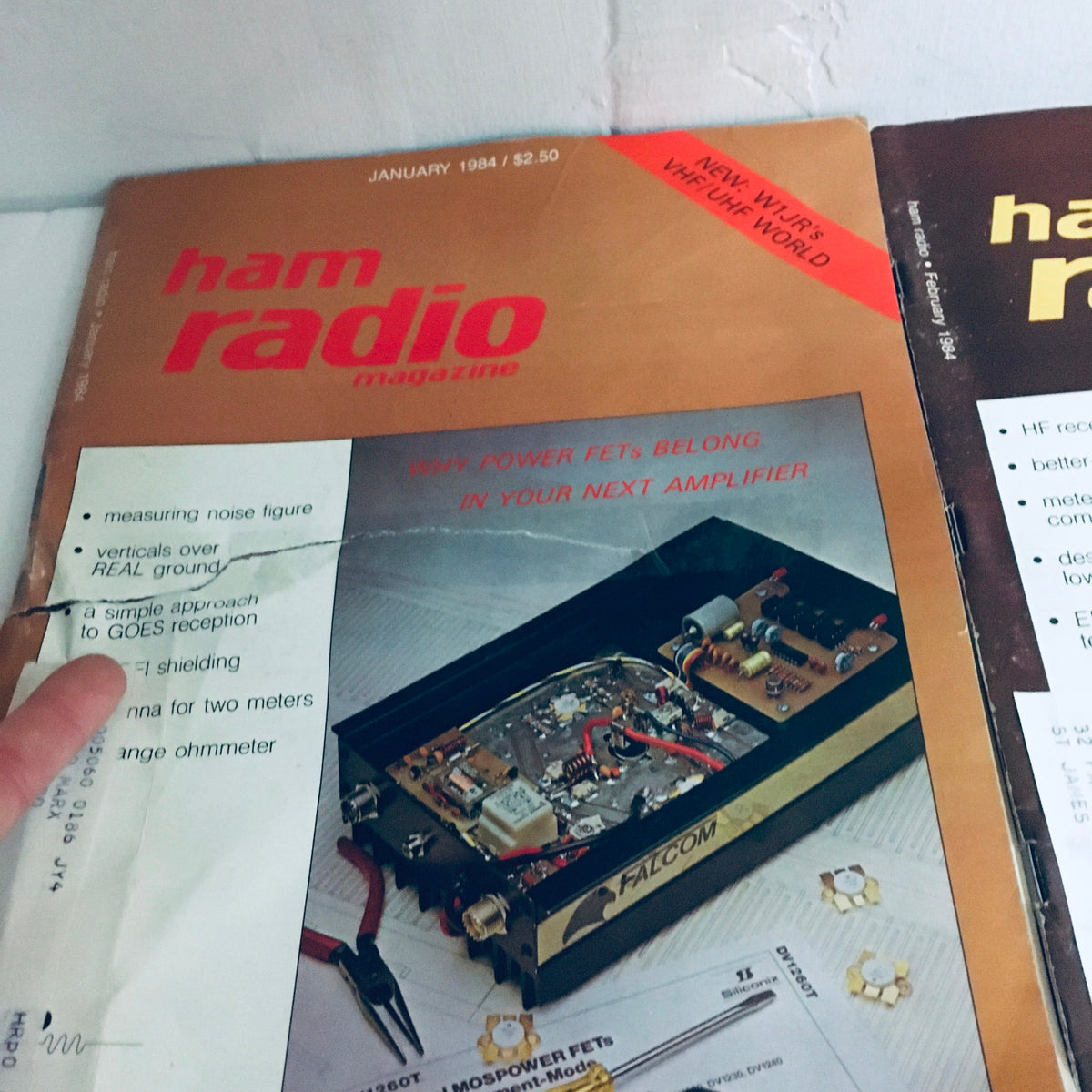 Cover of the January 1984 Ham Radio magazine featuring technical content on amplifiers and circuit designs. Part of the Lot of 12 Complete January to December 1984 Ham Radio Volume 1 to 12.