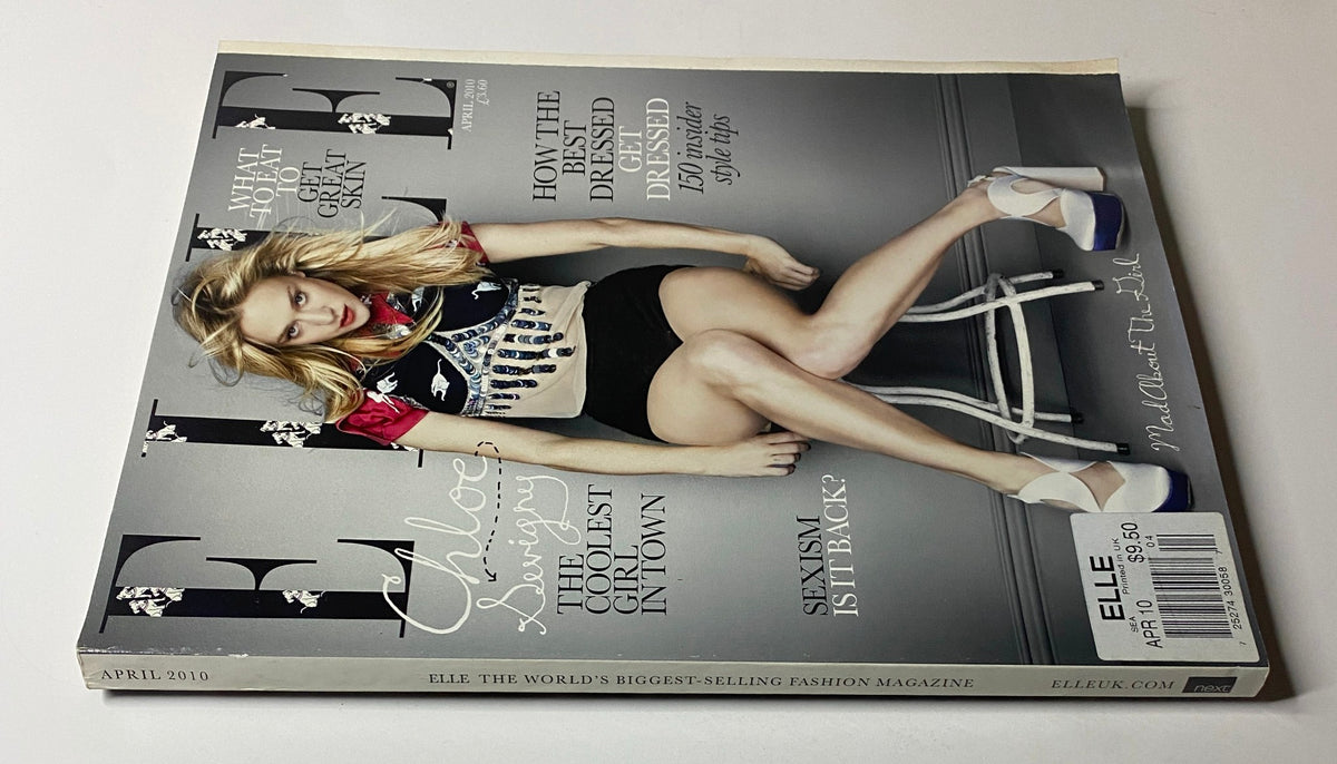 Elle UK Magazine April 2010 featuring Chloë Sevigny on the cover in very good condition, showcasing fashion and beauty. No mailing label.