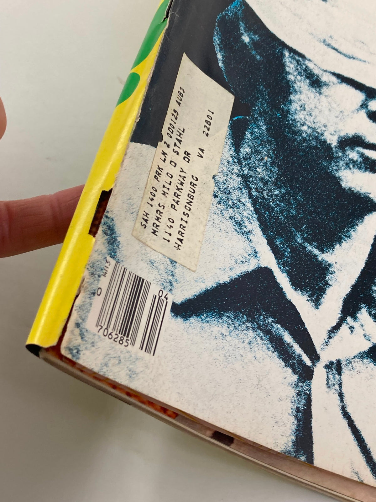 Side view of VTG Newsweek Magazine January 26 1981 displaying the spine and a shipping label, adding to its vintage appeal.