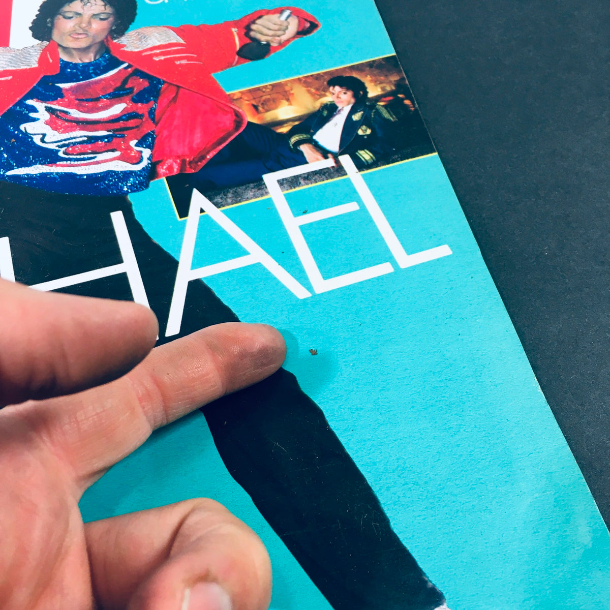 Detailed shot of VTG Life Magazine September 1984 cover showing Michael Jackson in performance attire, focusing on the title 'MICHAEL' and accompanying images.