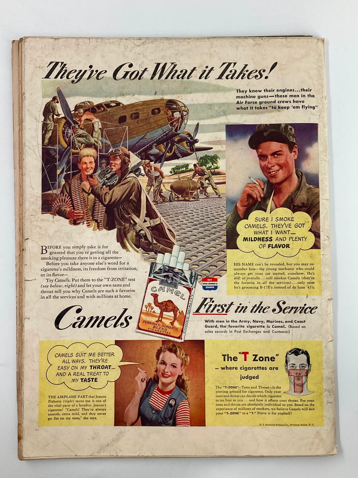 Advertisement page from VTG Life Magazine May 31, 1943 promoting Camel cigarettes with military themes.