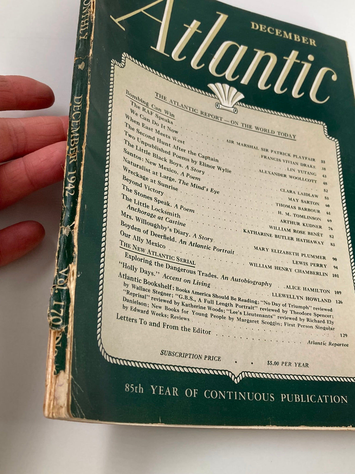 Vintage The Atlantic Magazine September 1942 The Little Locksmith No Label