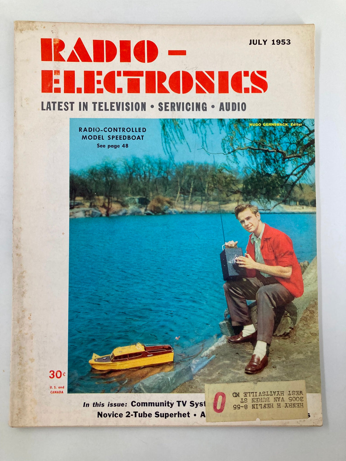 Vintage Radio-Electronics Magazine July 1953 Radio-Controlled Model Speedboat