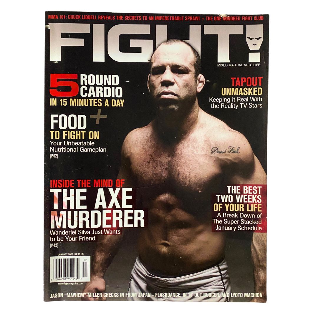 Fight! Magazine January 2009 featuring Wanderlei Silva on the cover, showcasing the legendary MMA fighter in a striking pose, perfect for collectors and fans of mixed martial arts.