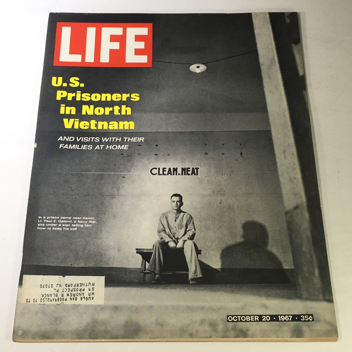 Cover of VTG Life Magazine, October 27, 1967, featuring Lt. Paul E. Galanti, a Navy fighter pilot prisoner, with a focus on U.S. prisoners in North Vietnam.