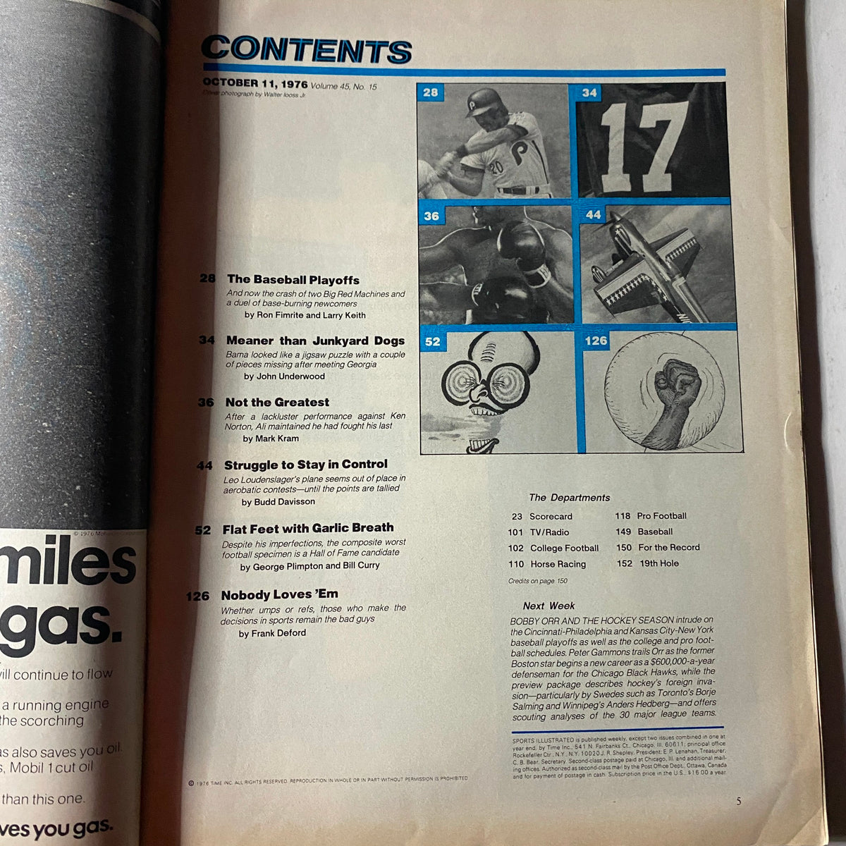 Vintage Sports Illustrated Magazine October 11 1976 George Foster No Label VG