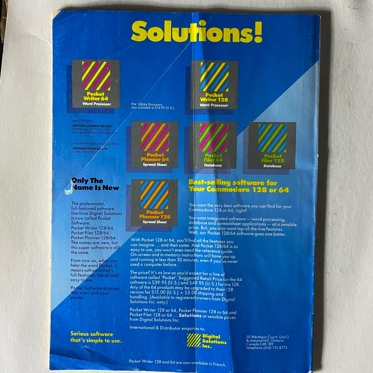 Back page of Compute's Gazette Magazine July 1986 showcasing software solutions for Commodore 128 and 64 systems.