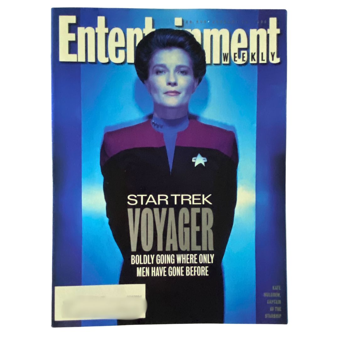 Entertainment Weekly Magazine January 20 1995 cover featuring Star Trek Voyager with Kate Mulgrew as Captain Janeway, iconic representation of sci-fi female leads.