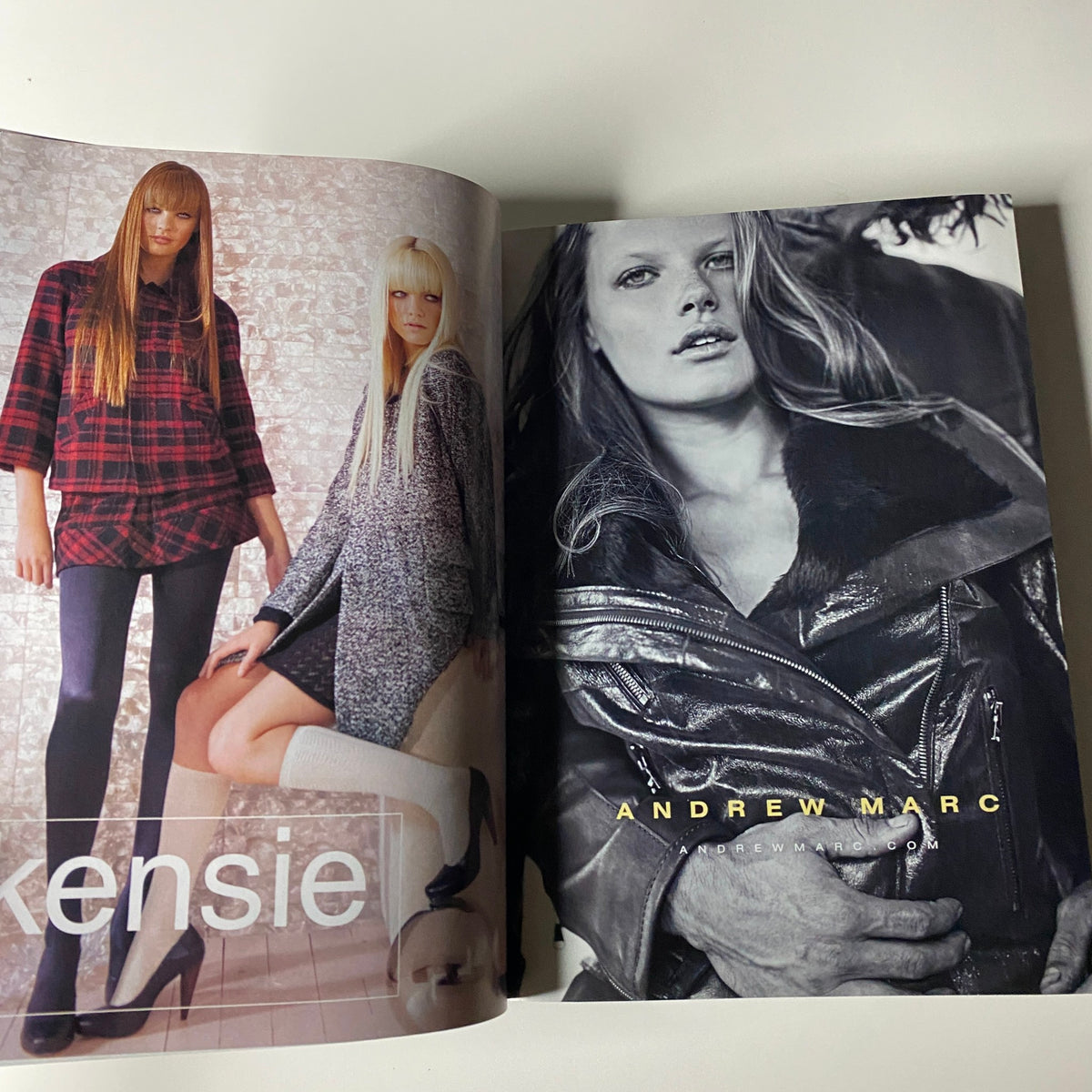 Vogue Magazine September 2007 page displaying a fashion shoot for 'Andrew Marc', featuring models in contemporary clothing styles.