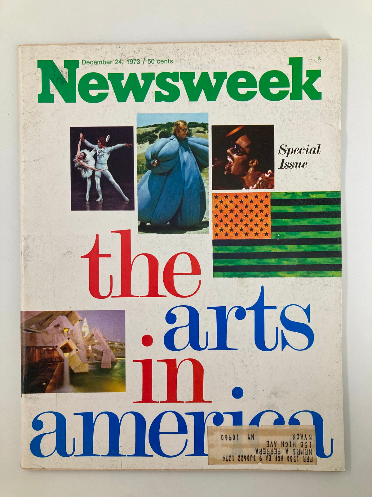 VTG Newsweek Magazine December 24 1973 The Arts In America Special Issue cover featuring various artistic performances, including dancers and musicians, and vivid colors with a special issue label.