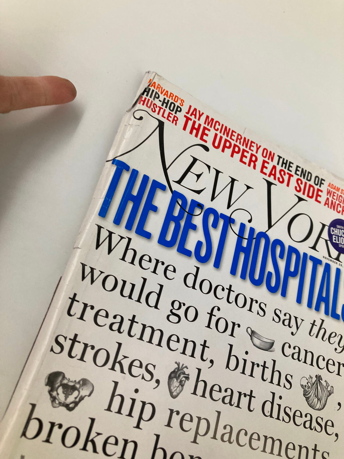 Cover of New York Magazine November 20 2006 featuring the title 'THE BEST HOSPITALS' highlighting where to go for medical emergencies.