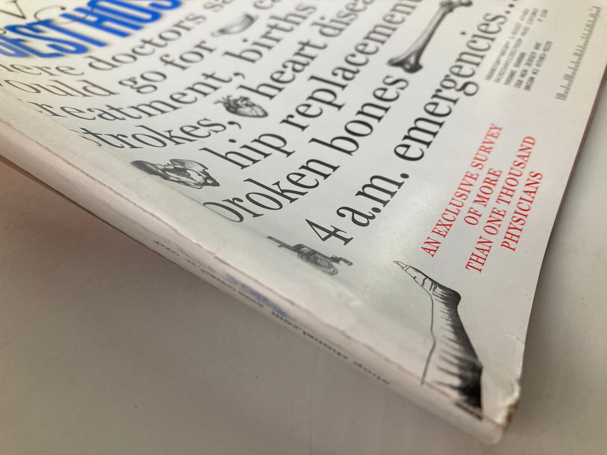 Side view of the New York Magazine November 20 2006 illustrating wear and tear, showcasing the title 'THE BEST HOSPITALS' with details about emergency medical services.