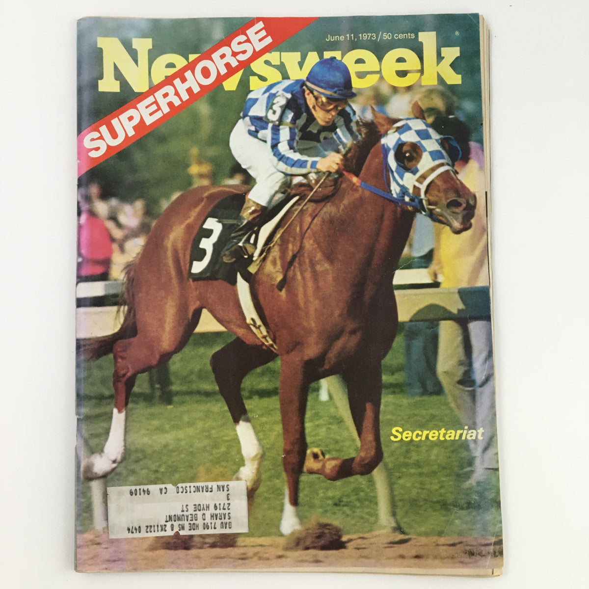 Cover of Newsweek Magazine, June 11, 1973, featuring American Thoroughbred Horse Champion Secretariat