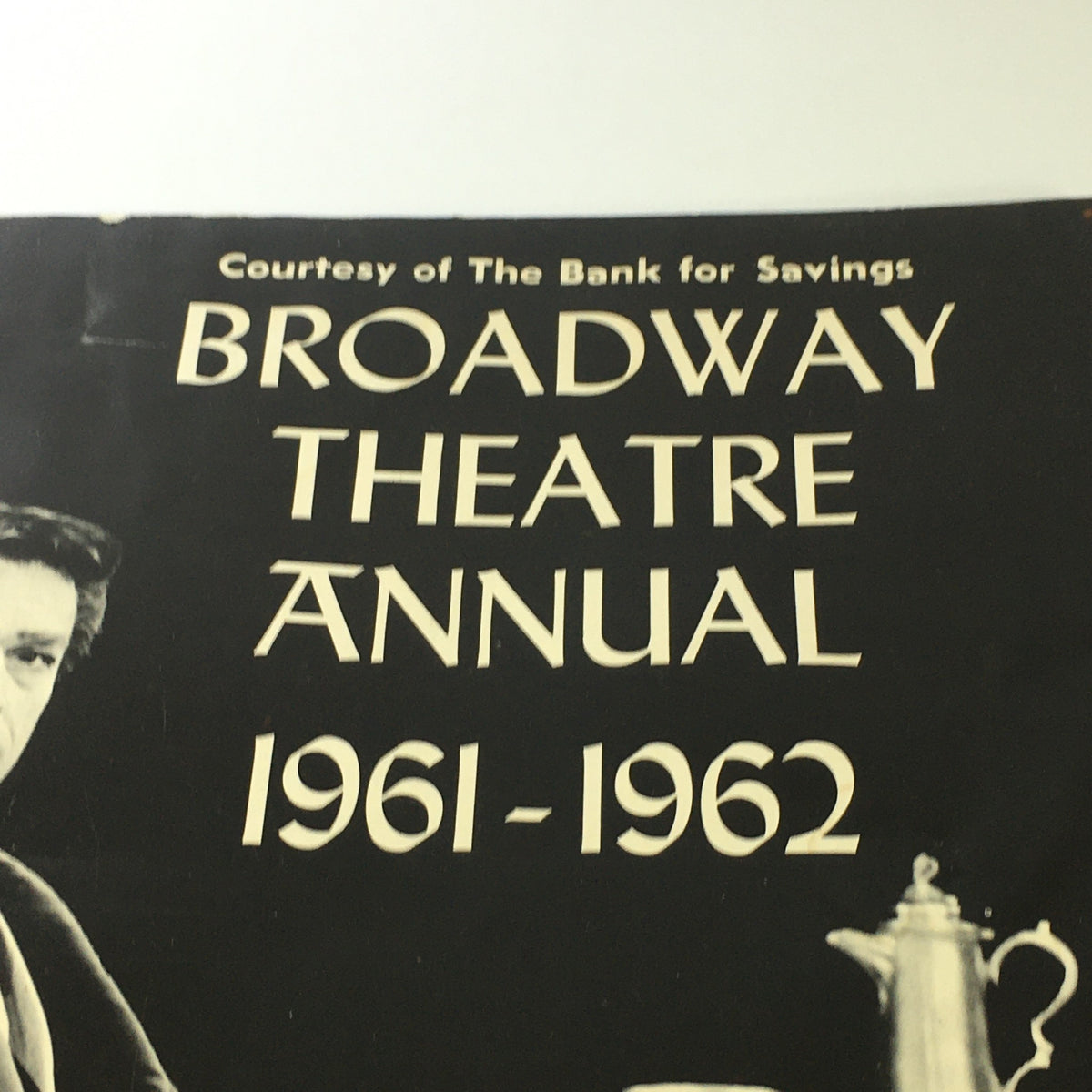 Close-up of the VTG Broadway Theatre Annual 1961-1962 cover displaying the title and imagery, celebrating classic Broadway musicals My Fair Lady and The Sound of Music.