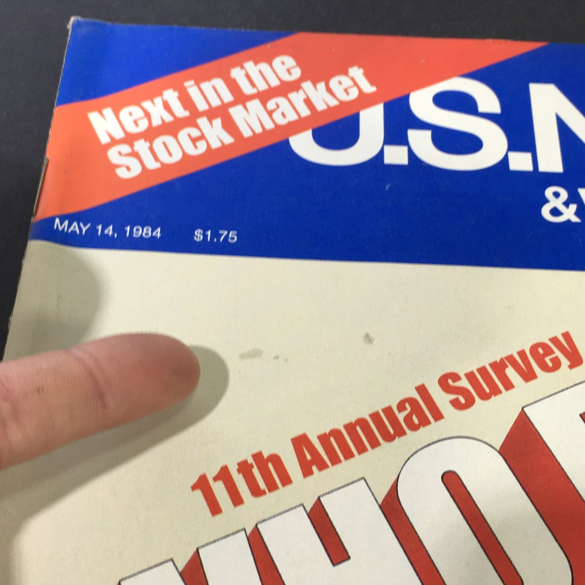 Front cover of the US News & World Report Magazine May 14 1984 showcasing the title and date, part of the 11th Annual Survey edition.