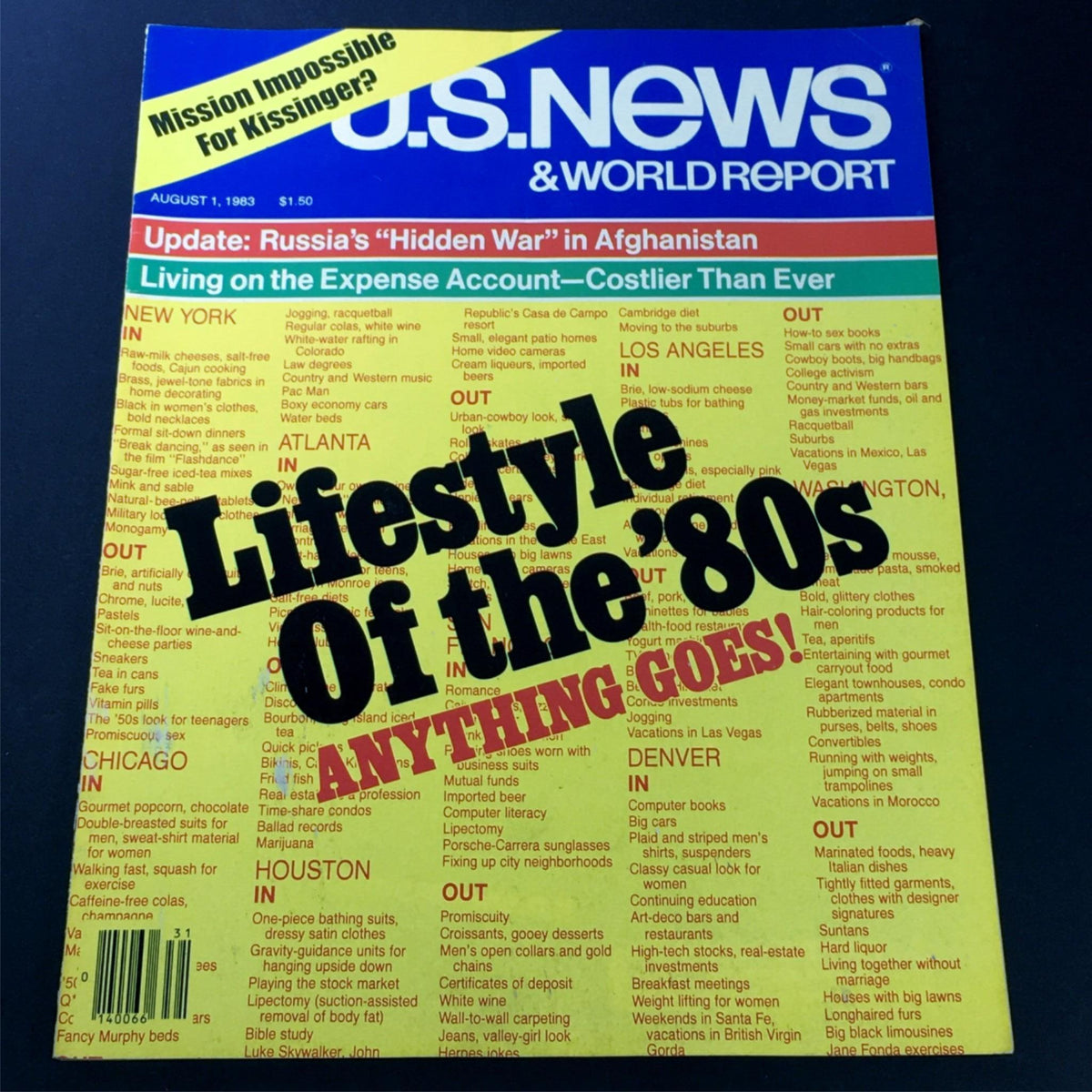 Cover of VTG US News & World Report Magazine August 1 1983 featuring the title 'Lifestyle of the ’80s' with bold text and vibrant colors, highlighting various lifestyle trends of the decade.