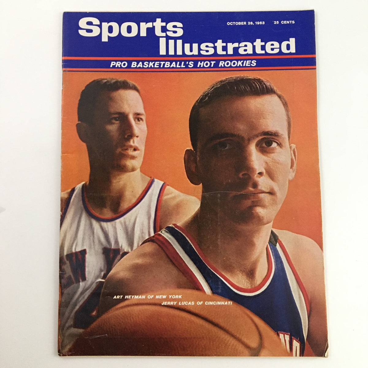 Cover of Sports Illustrated Magazine, October 28, 1963, featuring Art Heyman and Jerry Lucas, no label