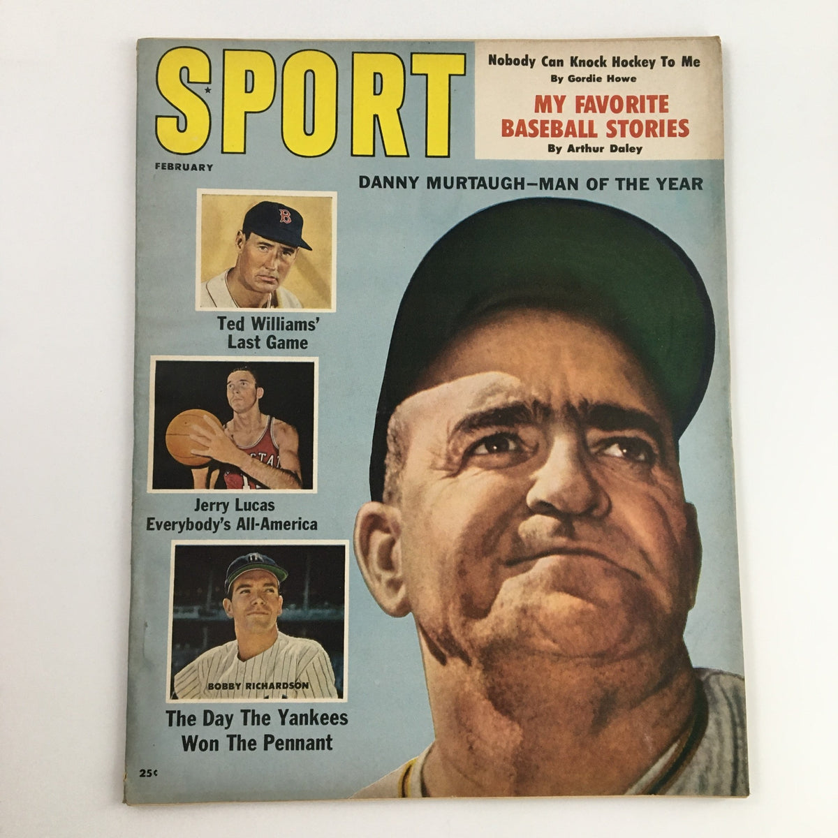 Sport Magazine February 1961 featuring Danny Murtaugh on the cover, along with Ted Williams and Jerry Lucas. The magazine highlights sports history with key figures and stories.