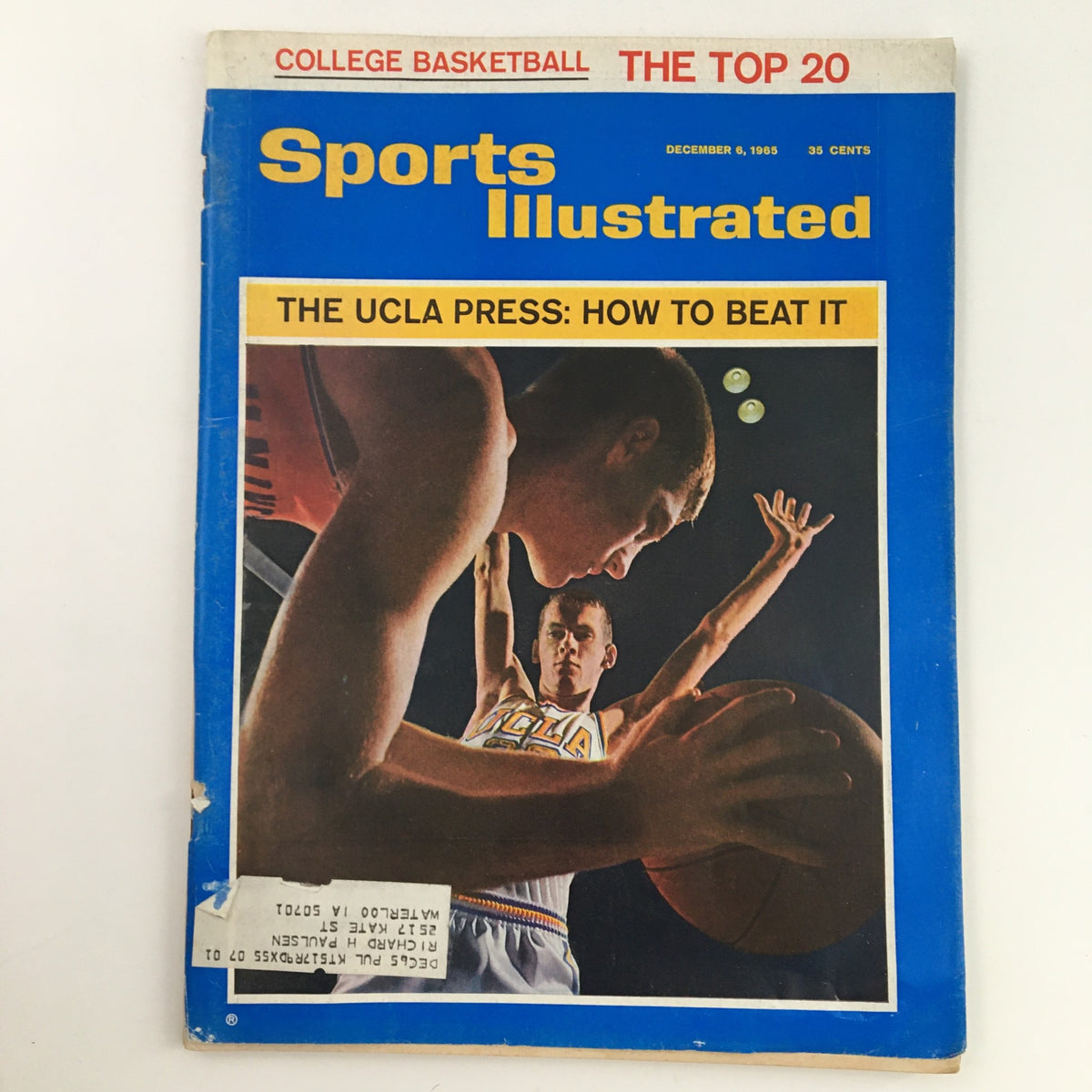 Cover of Sports Illustrated Magazine, December 6, 1965, featuring the title 'The UCLA Press: How To Beat It', showcasing a basketball theme with players in action.