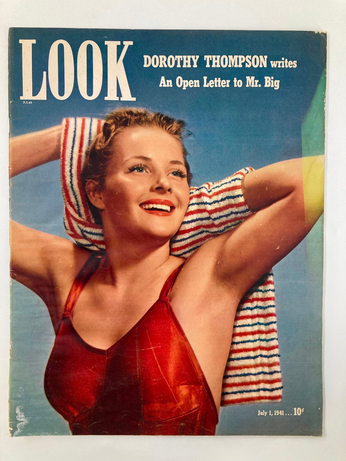 Cover of VTG Look Magazine July 1 1941 featuring a photograph of Florence Lundeen, showcasing her elegance and summer fashion.