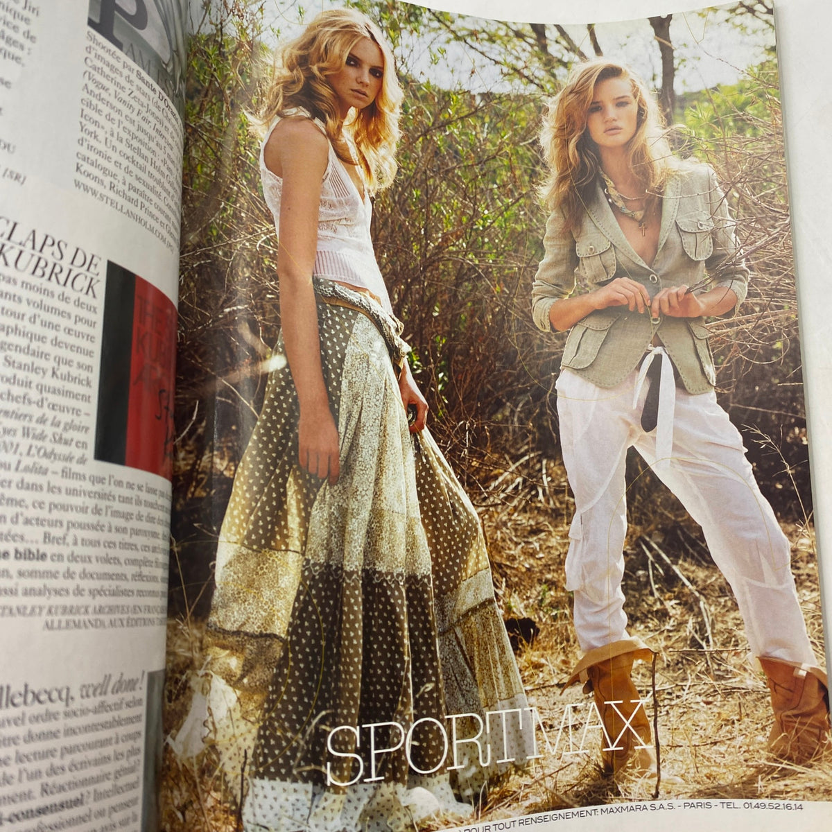 Vogue Paris Magazine March 2005 featuring models in Sportmax fashion against a natural backdrop, photographed by David Sims.
