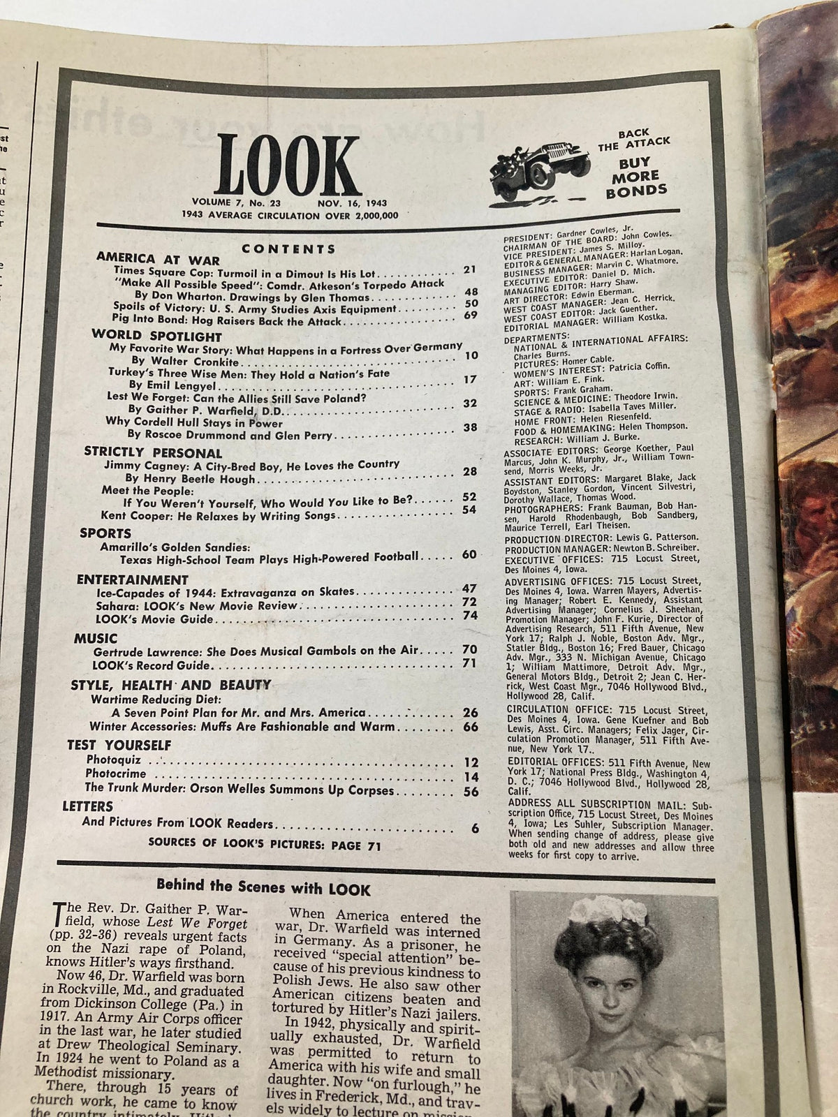 Vintage Look Magazine November 16 1943 Shirley Temple and Photoquiz No Label