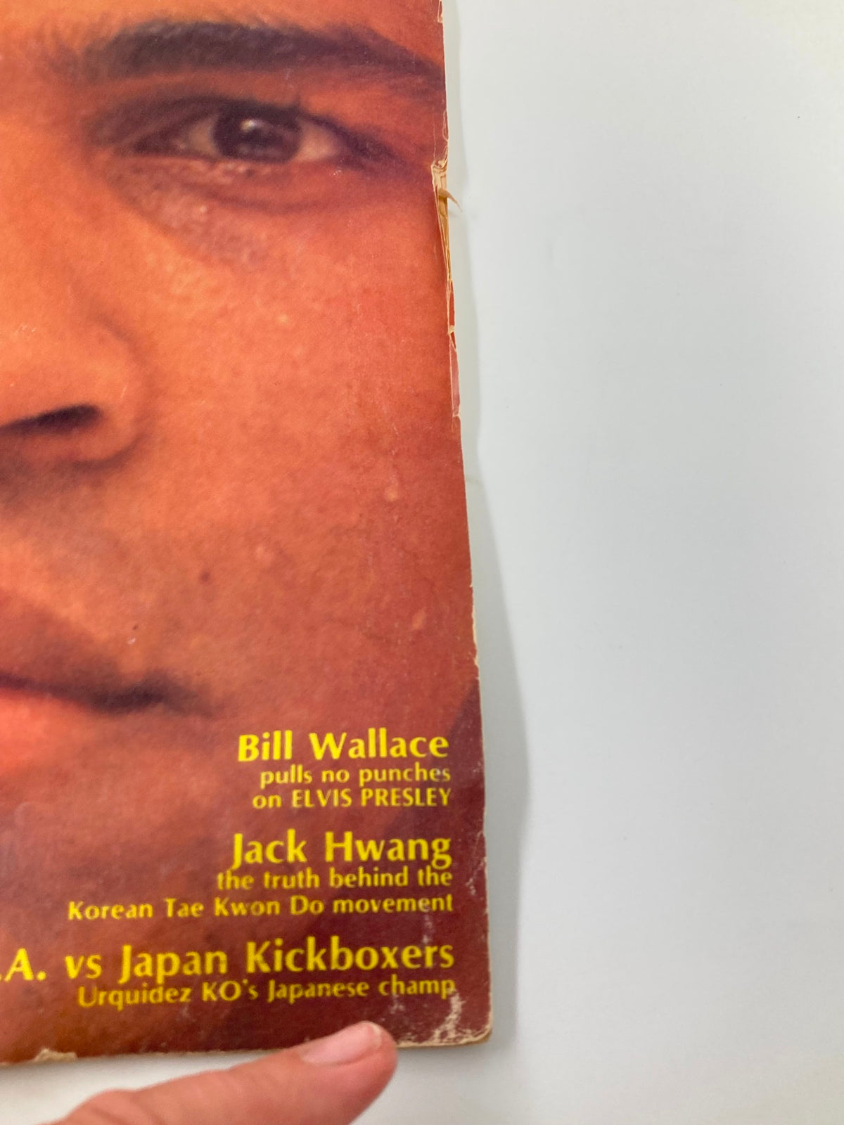 Right side view of the cover of VTG World Journal of Martial Arts Spring 1978 detailing articles and features including Muhammad Ali and kickboxing.