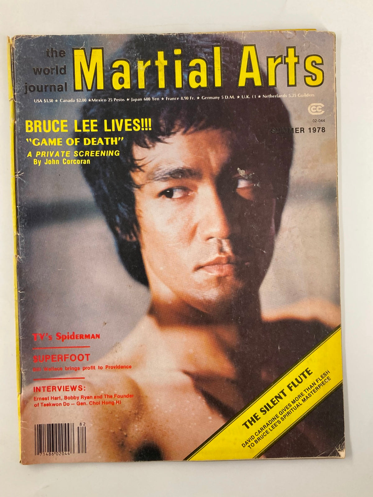 VTG World Journal Martial Arts Summer 1978 Bruce Lee 'Game of Death' No Label, featuring Bruce Lee on the cover with promotional text about the movie, includes highlights of other articles and interviews.