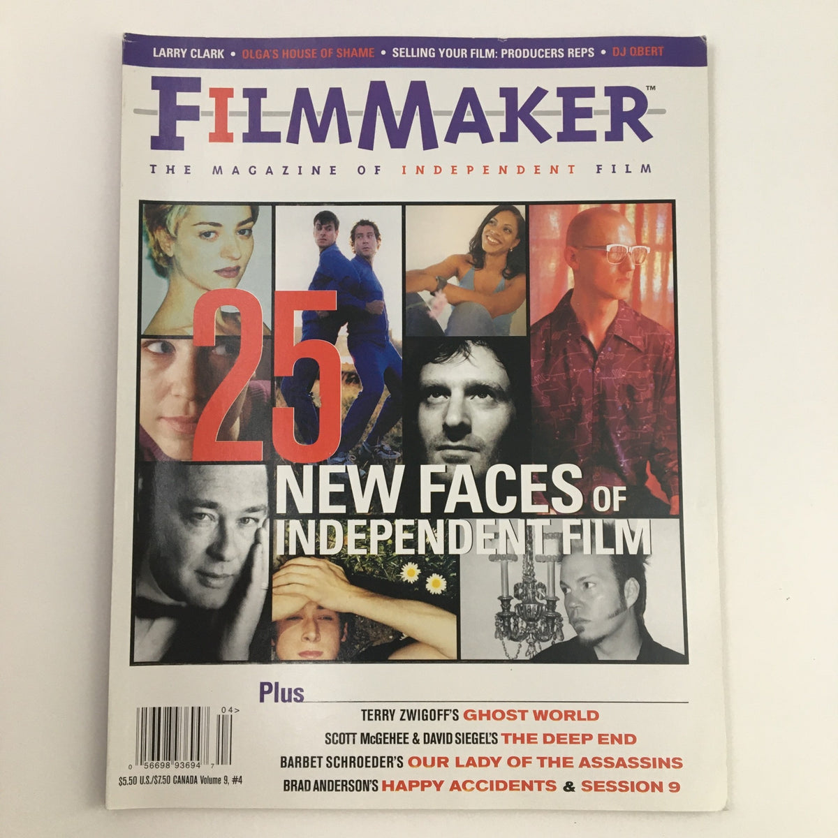 Cover of Filmmaker Magazine Summer 2001 featuring 25 new faces of independent film, with images of prominent filmmakers and actors including a feature on Terry Zwigoff.