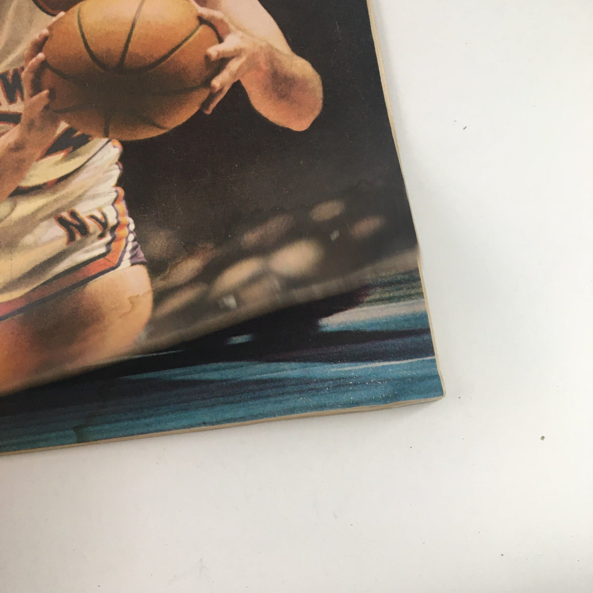 Close-up of a player dribbling during the March 18, 1968 issue of Sports Illustrated Magazine featuring NBA's Bill Bradley.