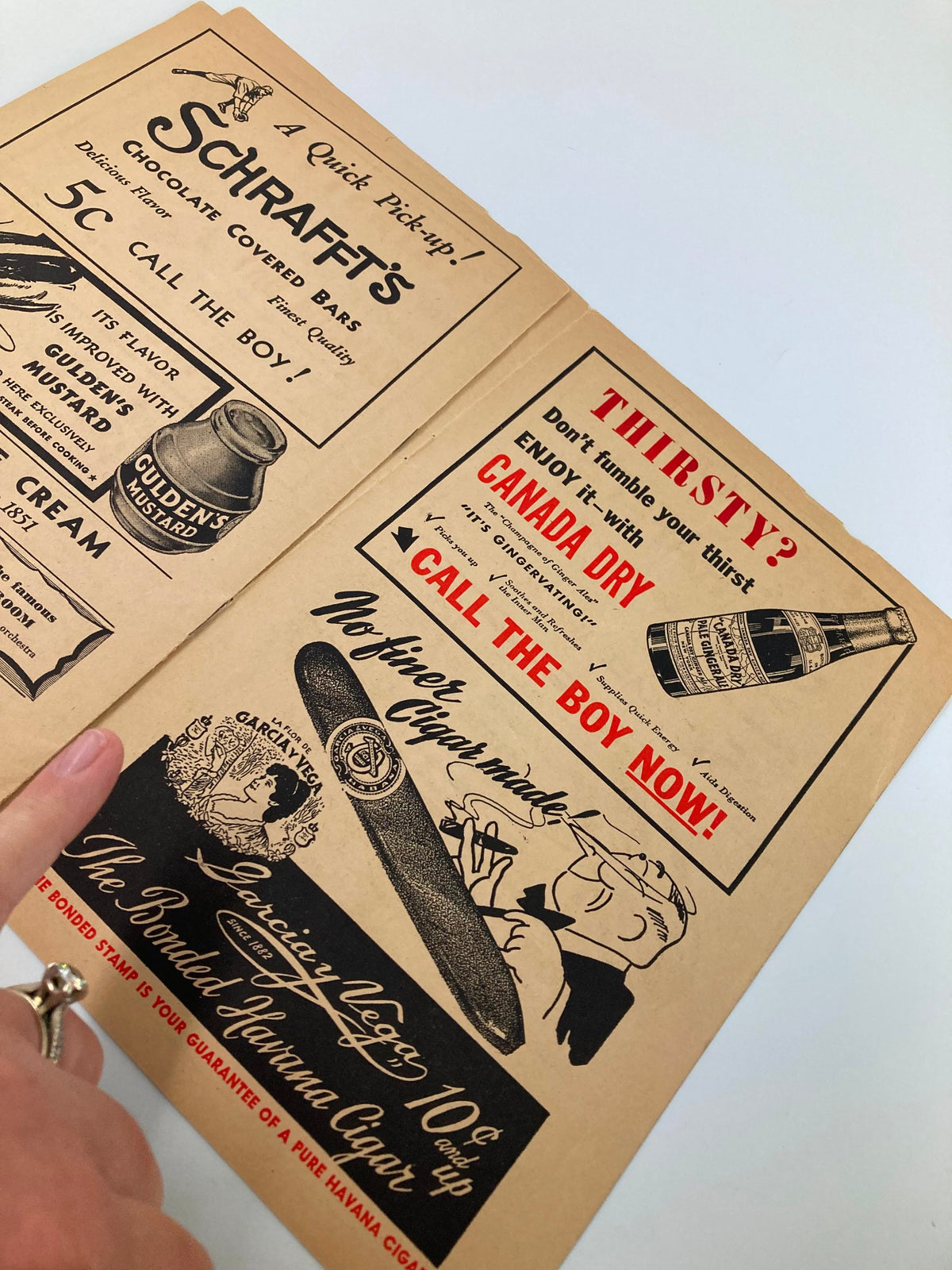 Another interior page of the 1940 The Yankees American League Baseball Club Official Score Card, showing advertisements for drinks and snacks, capturing the vintage ambiance for collectors.