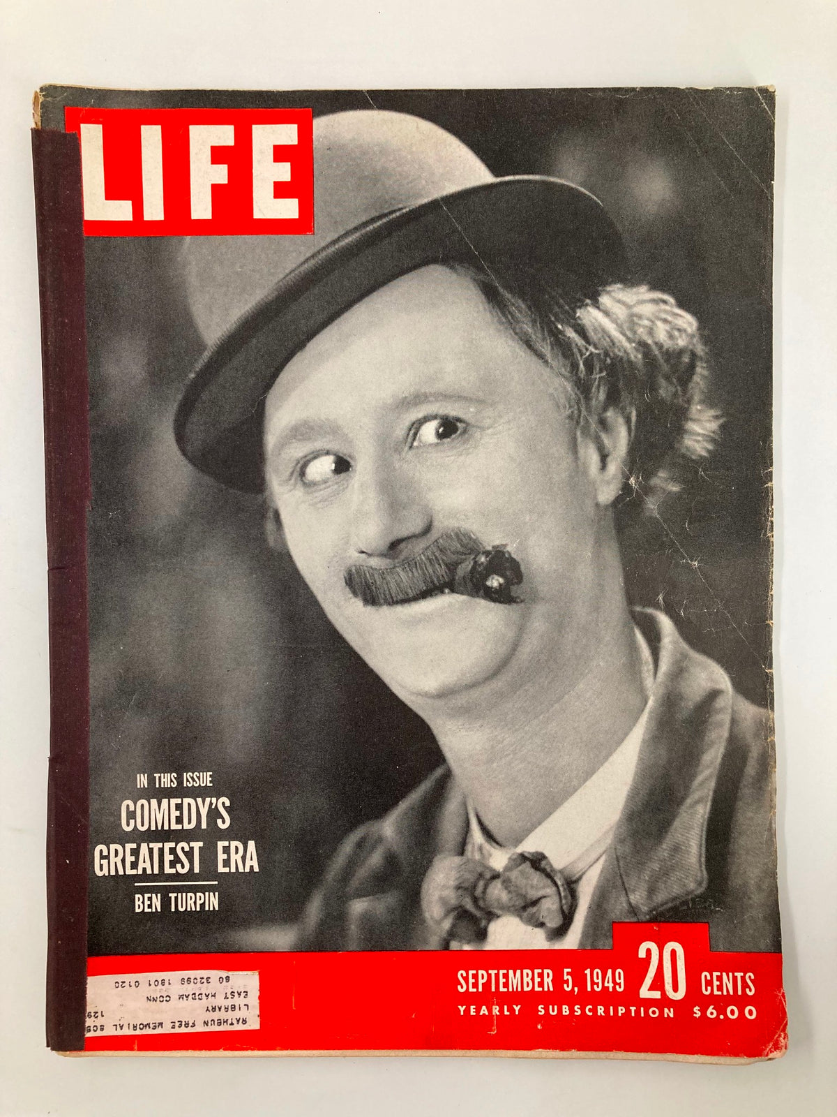 Cover of VTG Life Magazine September 5 1949 featuring Comedy's Greatest Era and Ben Turpin, showcasing vintage humor and entertainment culture.