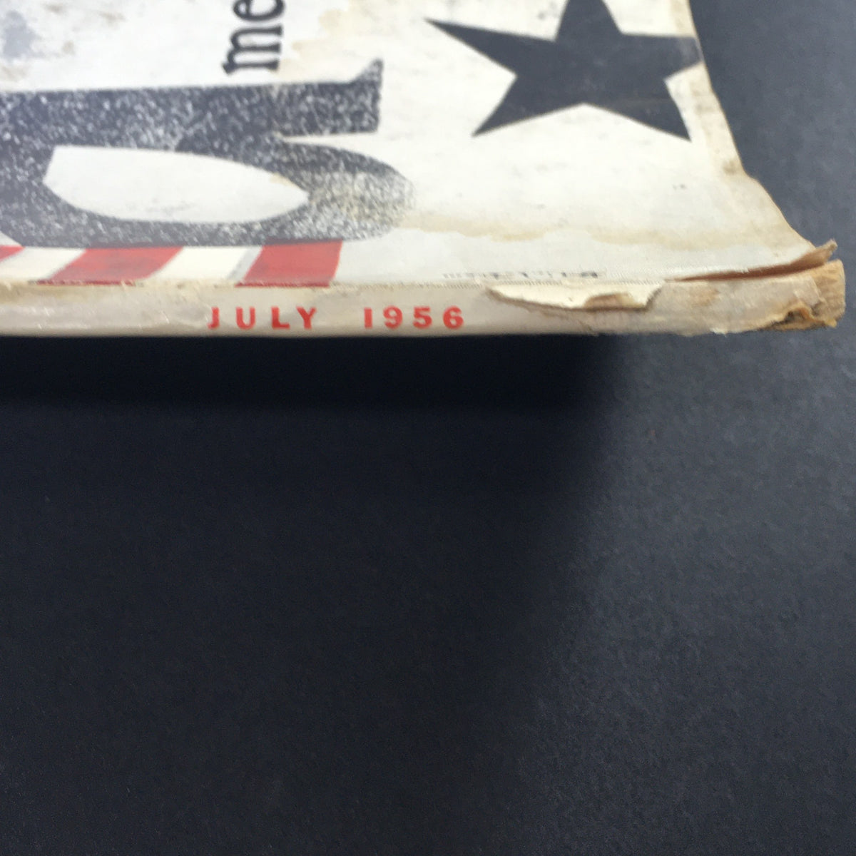 Side view of VTG High Fidelity Music Magazine July 1956, displaying the publication date 'July 1956' along the spine.