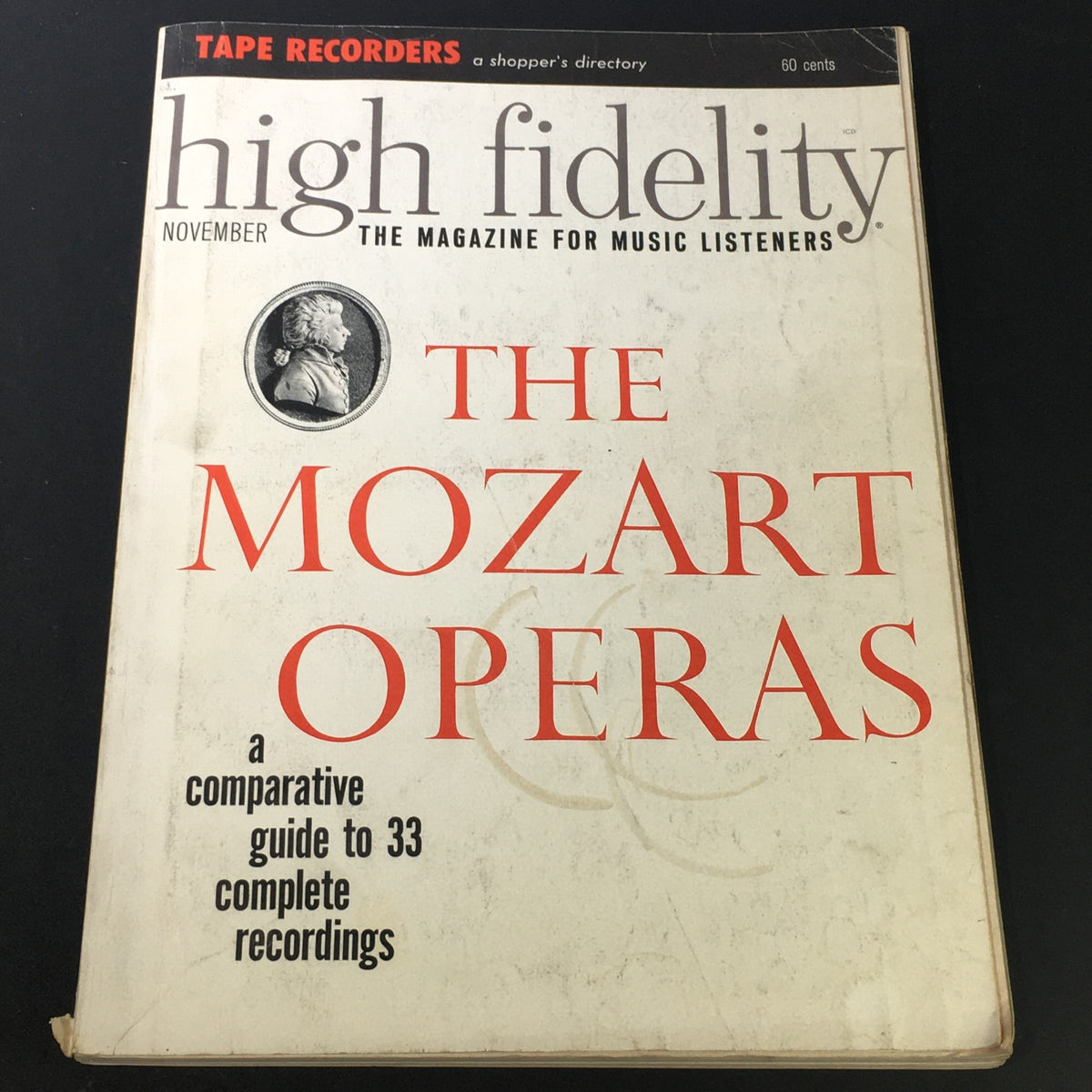 Cover of VTG High Fidelity Music Magazine - November 1965 featuring a focus on The Mozart Operas and a comparative guide to 33 complete recordings.