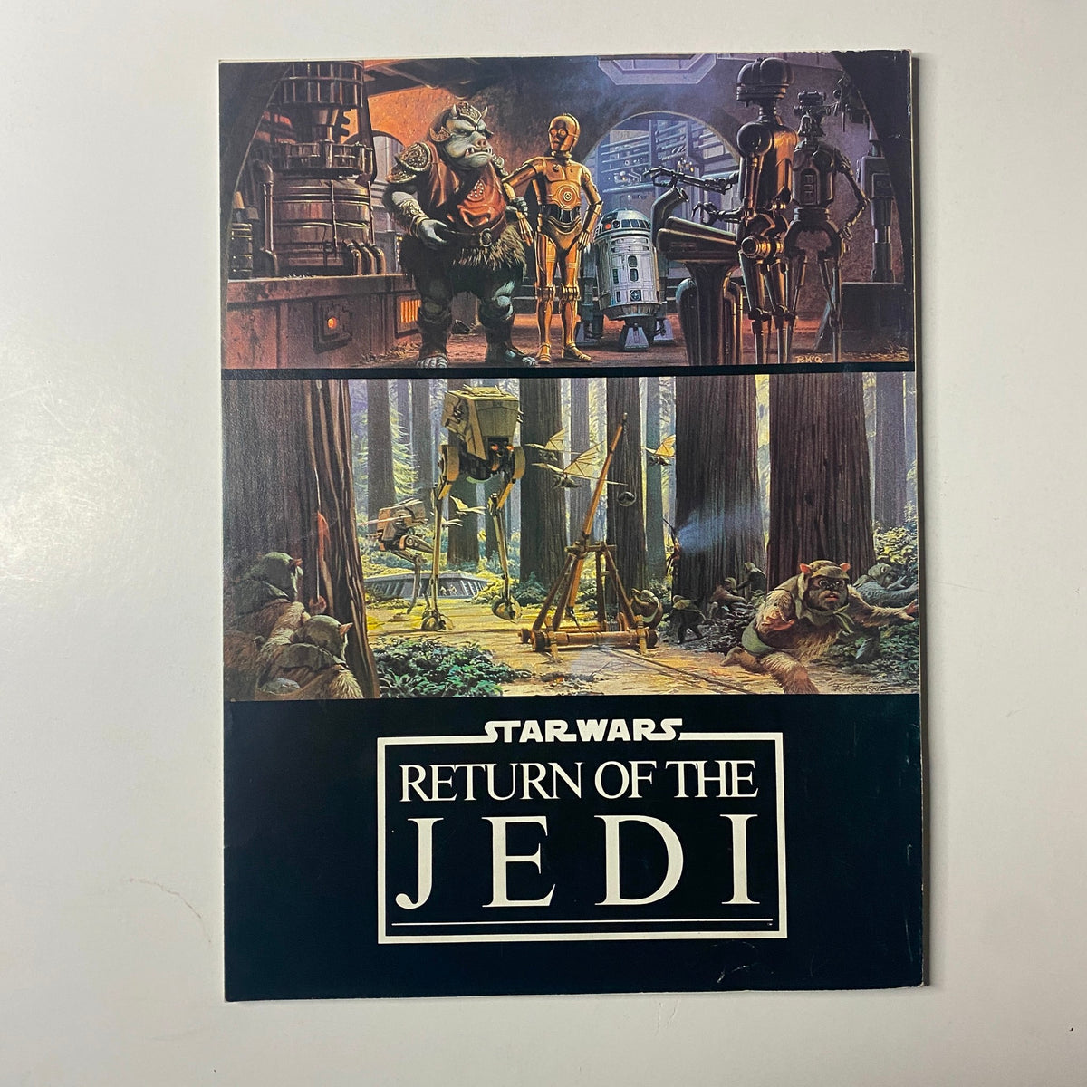 Back cover of the Star Wars Return Of The Jedi, Official Collectors Edition, displaying iconic characters in a forest scene.