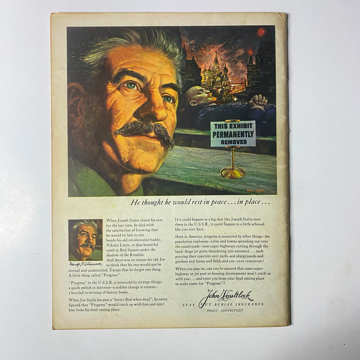 Mad Magazine June 1962 No. 71 Mad Guide to Russia cover page featuring an illustration of Joseph Stalin with a caption about his legacy, part of the Cold War satire in this collectible issue.