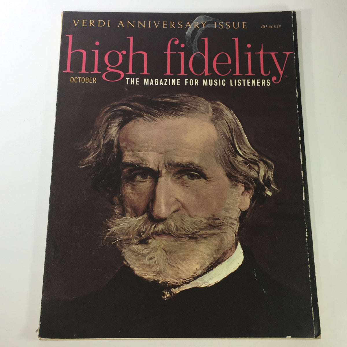 Cover of the VTG High Fidelity Music Magazine October 1963 - Giuseppe Verdi Anniversary Issue featuring an artistic portrait of Giuseppe Verdi.