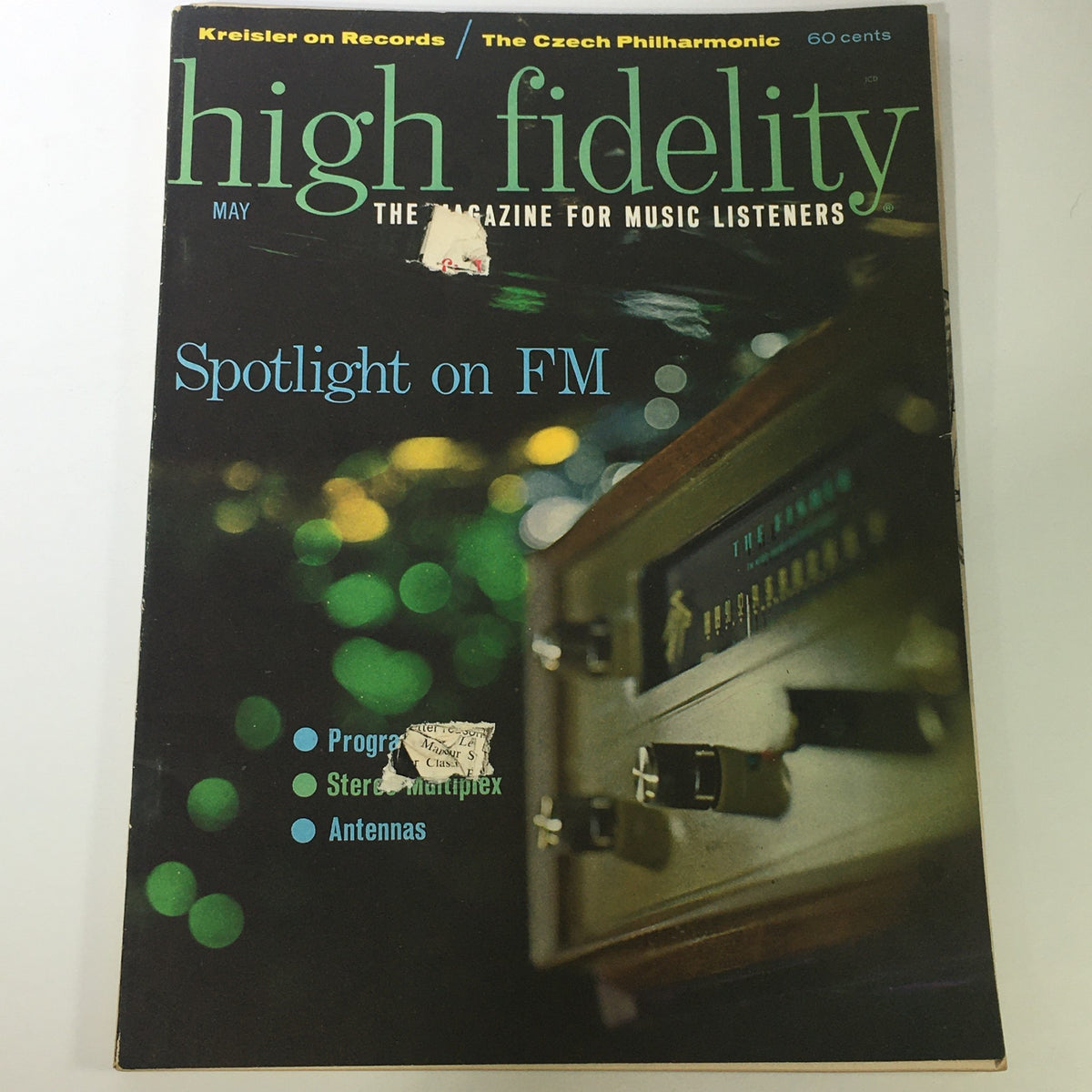 Cover of VTG High Fidelity Music Magazine May 1962 featuring a vintage design, with a focus on the title and cover story 'Spotlight on FM'.