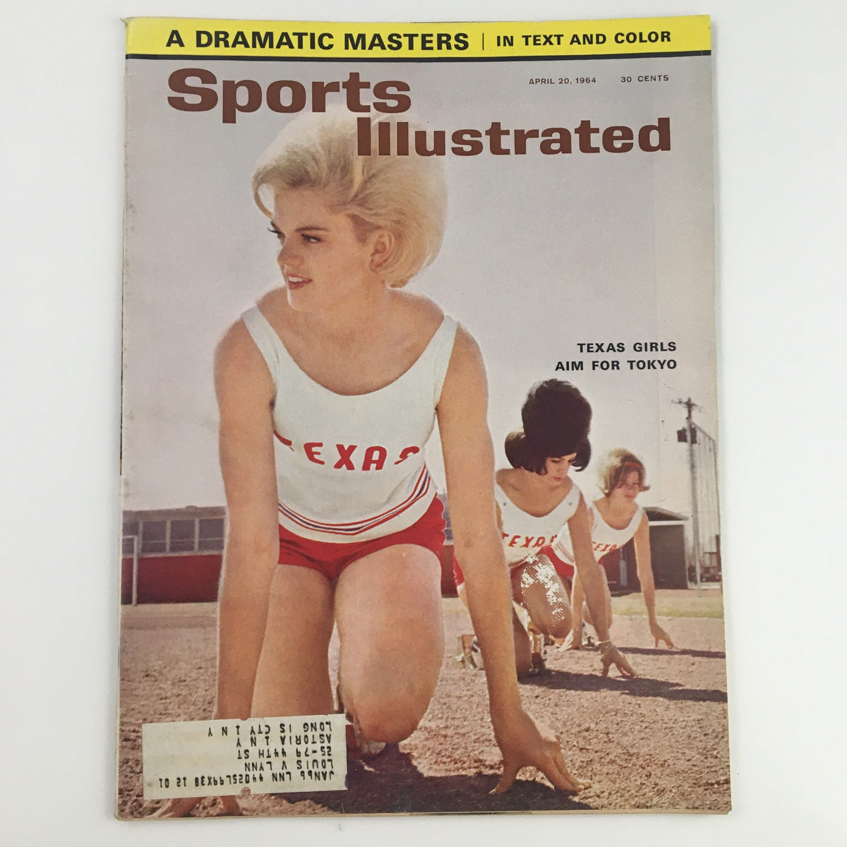 Cover of Sports Illustrated Magazine April 20 1964, featuring Texas girls preparing for the Olympics, titled 'Texas Girls Aim For Tokyo'.