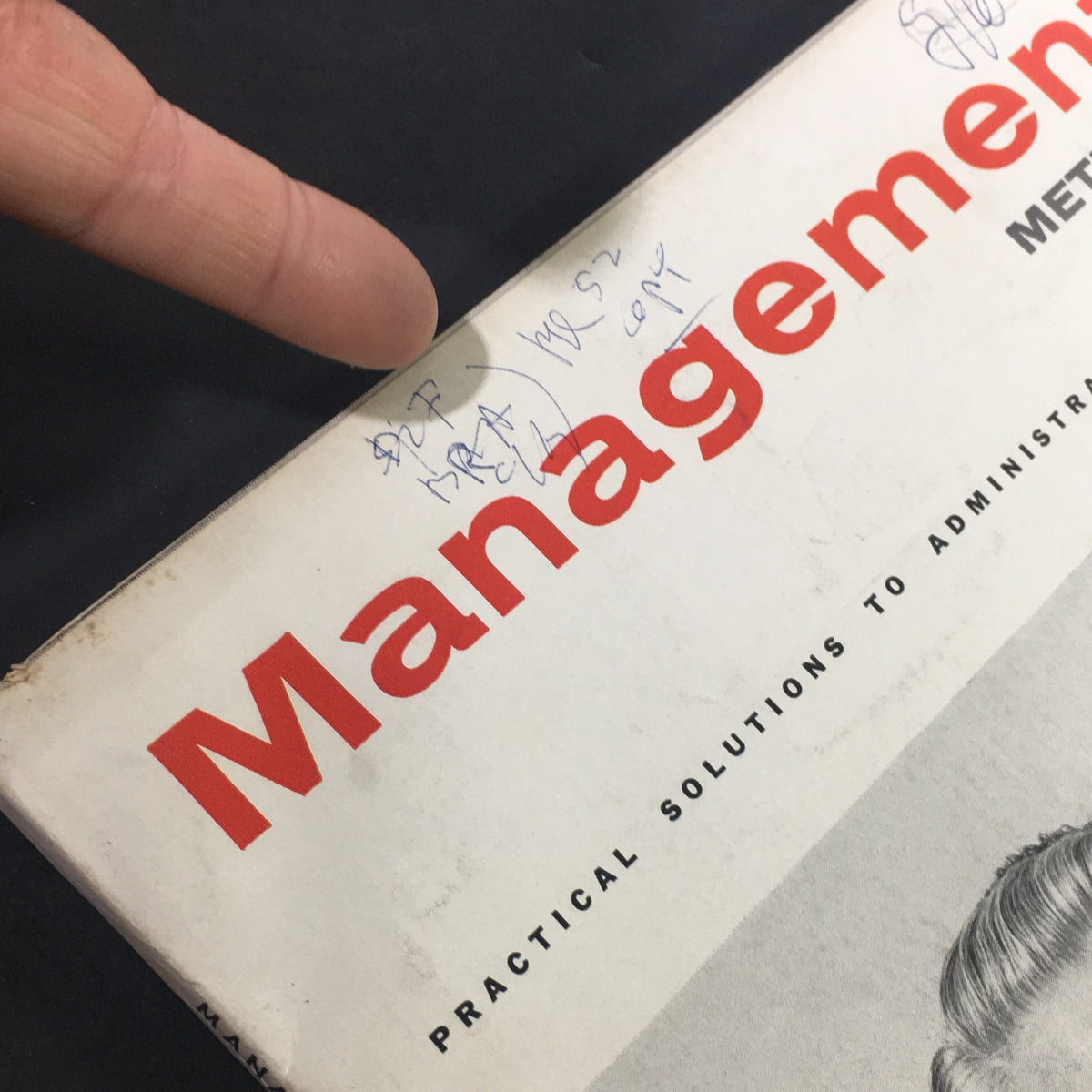 Close-up of the top section of the March 1960 Business Management Magazine cover, highlighting the title and handwritten notes.