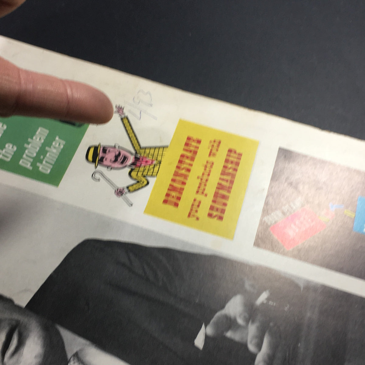 Close-up of an illustration on the March 1960 Business Management Magazine cover, promoting demonstrations in products with a vintage character image.