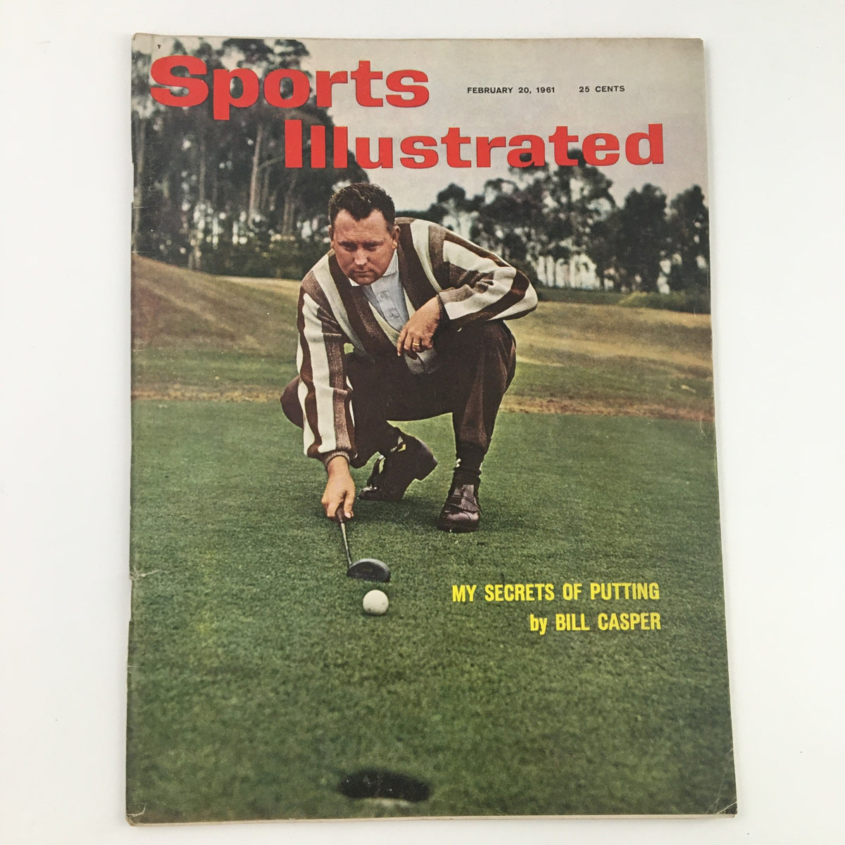 Cover of Sports Illustrated Magazine from February 20, 1961, featuring golfer Billy Casper, showcasing sports history with the headline 'My Secrets of Putting'.