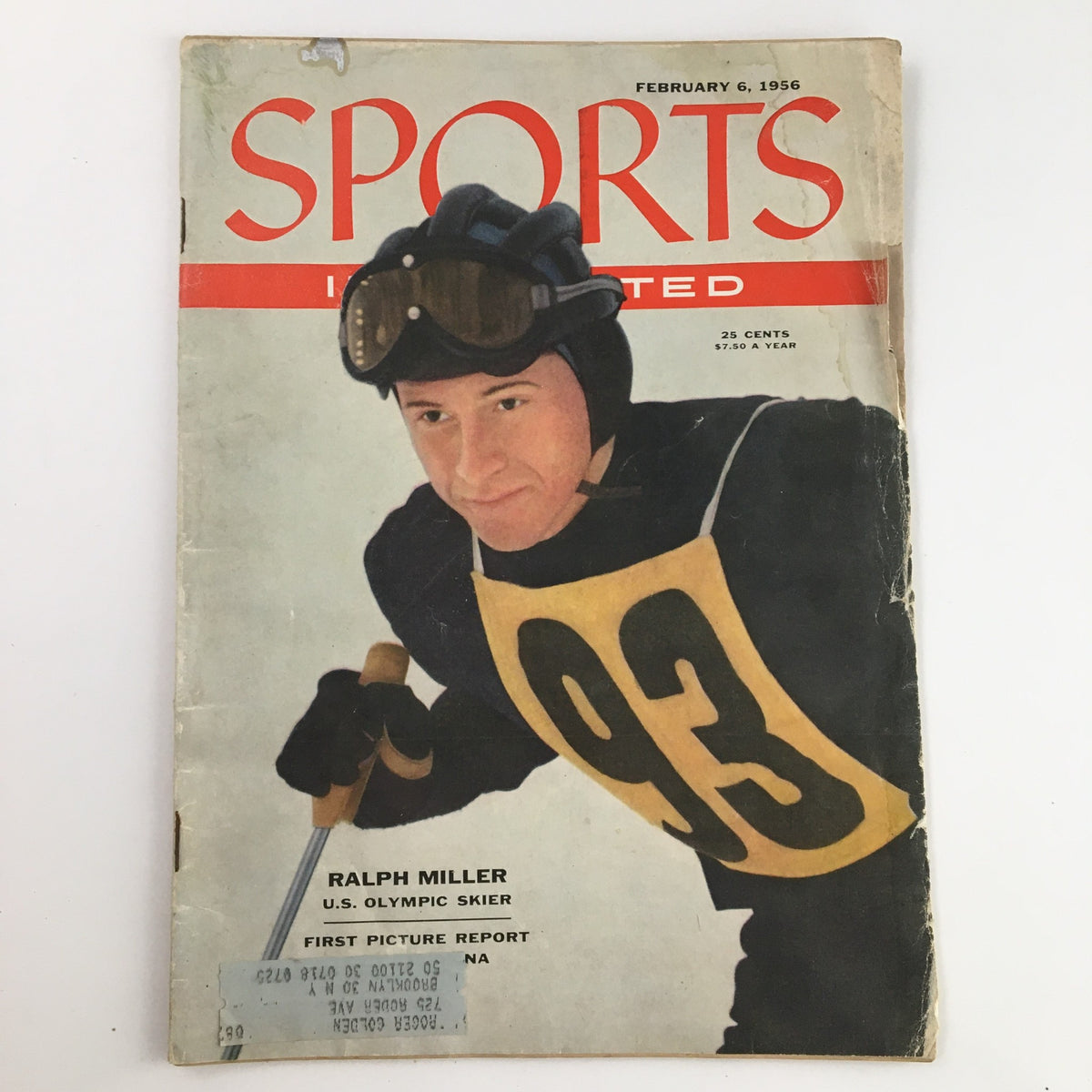 Cover of Sports Illustrated Magazine February 6, 1956, featuring U.S. Olympic skier Ralph Miller.
