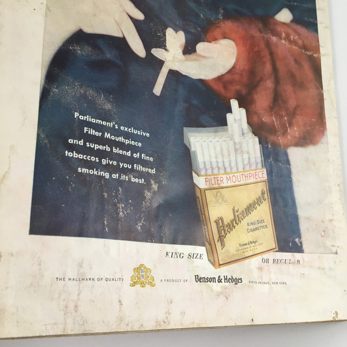 Interior page of Sports Illustrated Magazine October 11 1954 featuring an advertisement for Parliament cigarettes.